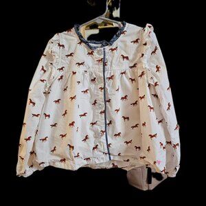 Pink Chicken Girls Kalani Button Up Top - Tiny Horses